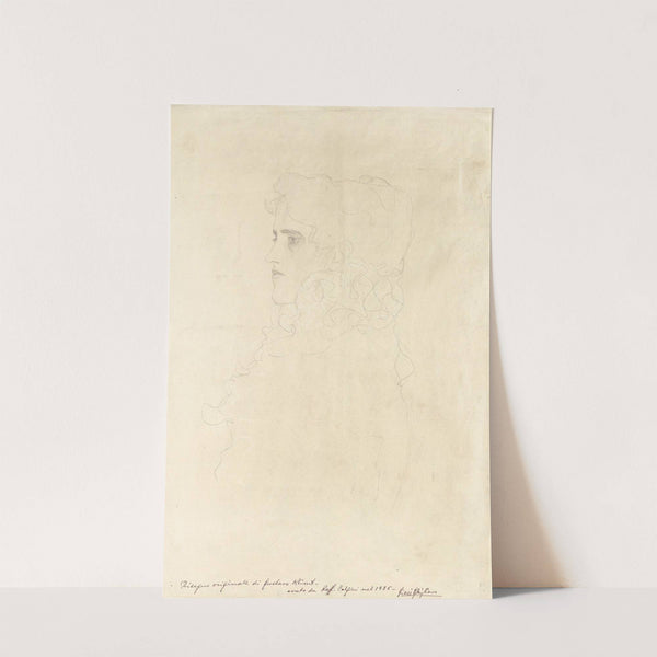 Bildnis einer Frau im Profil mit Rüschenkragen by Gustav Klimt