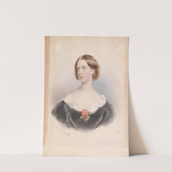 Bildnis einer jungen Frau mit Rose (1859) by Josef Kriehuber