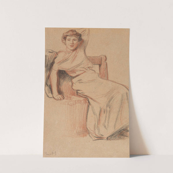 Bildnis einer sitzenden Dame (1910-20) by Ludwig von Hofmann