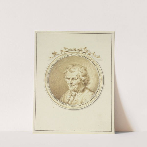 Bildnis eines alten Mannes nach links in einem Medaillon mit Schmuckband by Januarius Zick