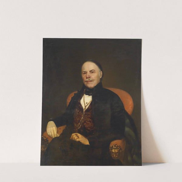 Bildnis eines Herren im roten Lehnstuhl Pest by Georg Martin Ignaz Raab