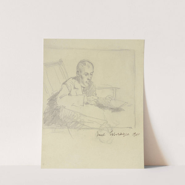 Bildnis eines lin lesenden Mannes by Gustav Schraegle