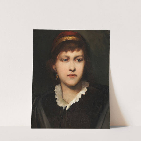 Bildnis eines Mädchens mit Haube und Ohrschmuck (1875) by Gabriel von Max