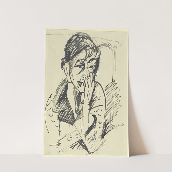 Bildnis Erna mit aufgestütztem Arm (ca. 1917) by Ernst Ludwig Kirchner