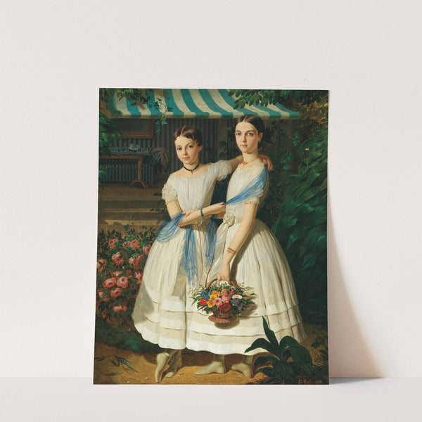 Bildnis zweier Schwestern im Garten by Franz Russ The Elder