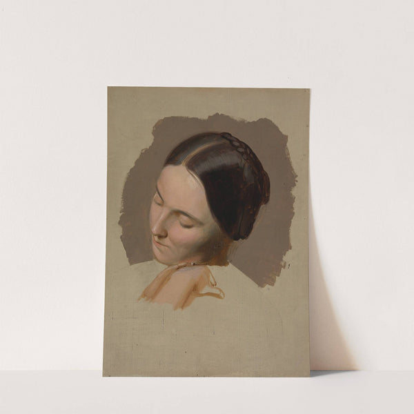 Bildnisstudie eines Frauenkopfes by Adolf Schrödter