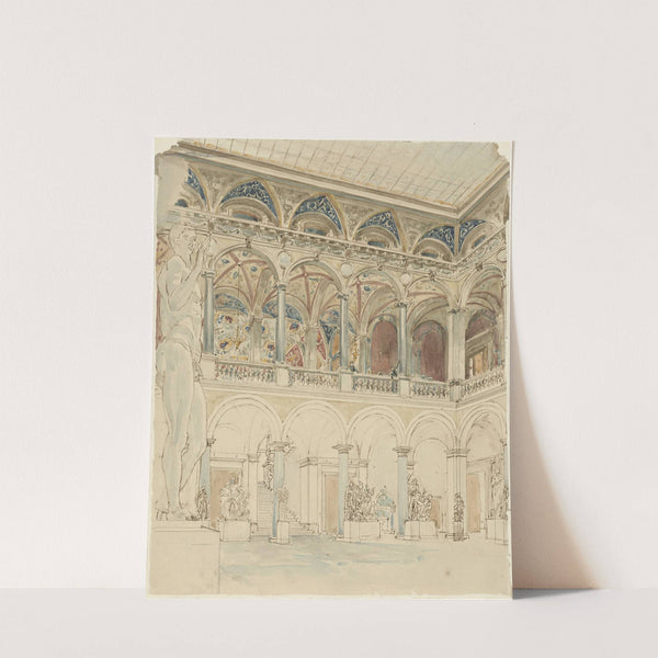 Binnenplaats van de Ecole des Beaux-Arts te Parijs by Wilhelm Cornelis Bauer