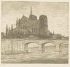 Gezicht op de achterkant van de Notre Dame in Parijs Notre Dame (1873-1931)