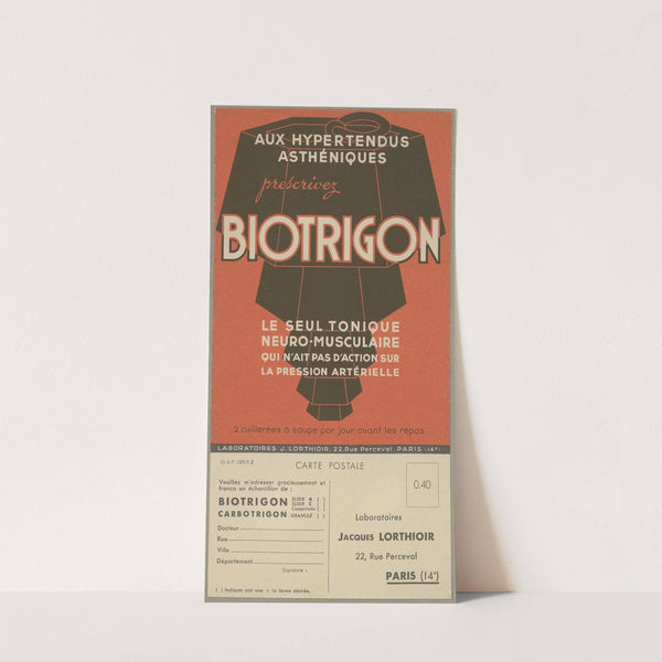 Biotrigon (1910-1950) by Laboratoires Jacques Lorthioir