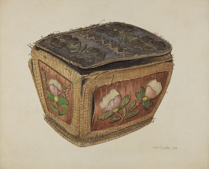 Birch Bark Sewing Basket
