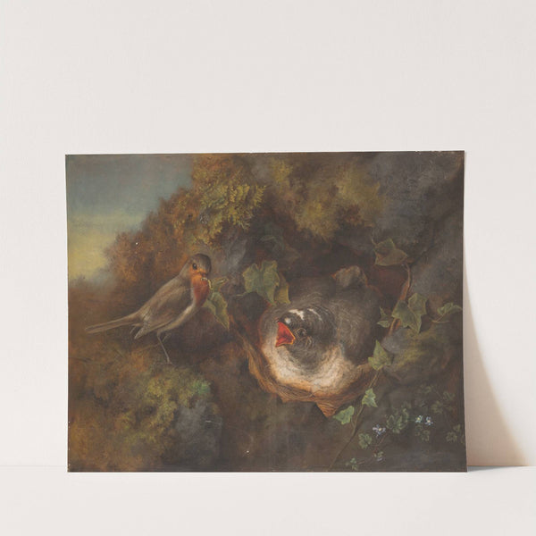 Bird feeding by Eduard de Maes