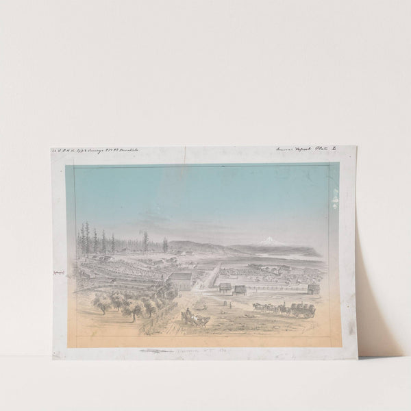 Bird’s Eye View of Vancouver W.T. 1854 by Gustav Sohon