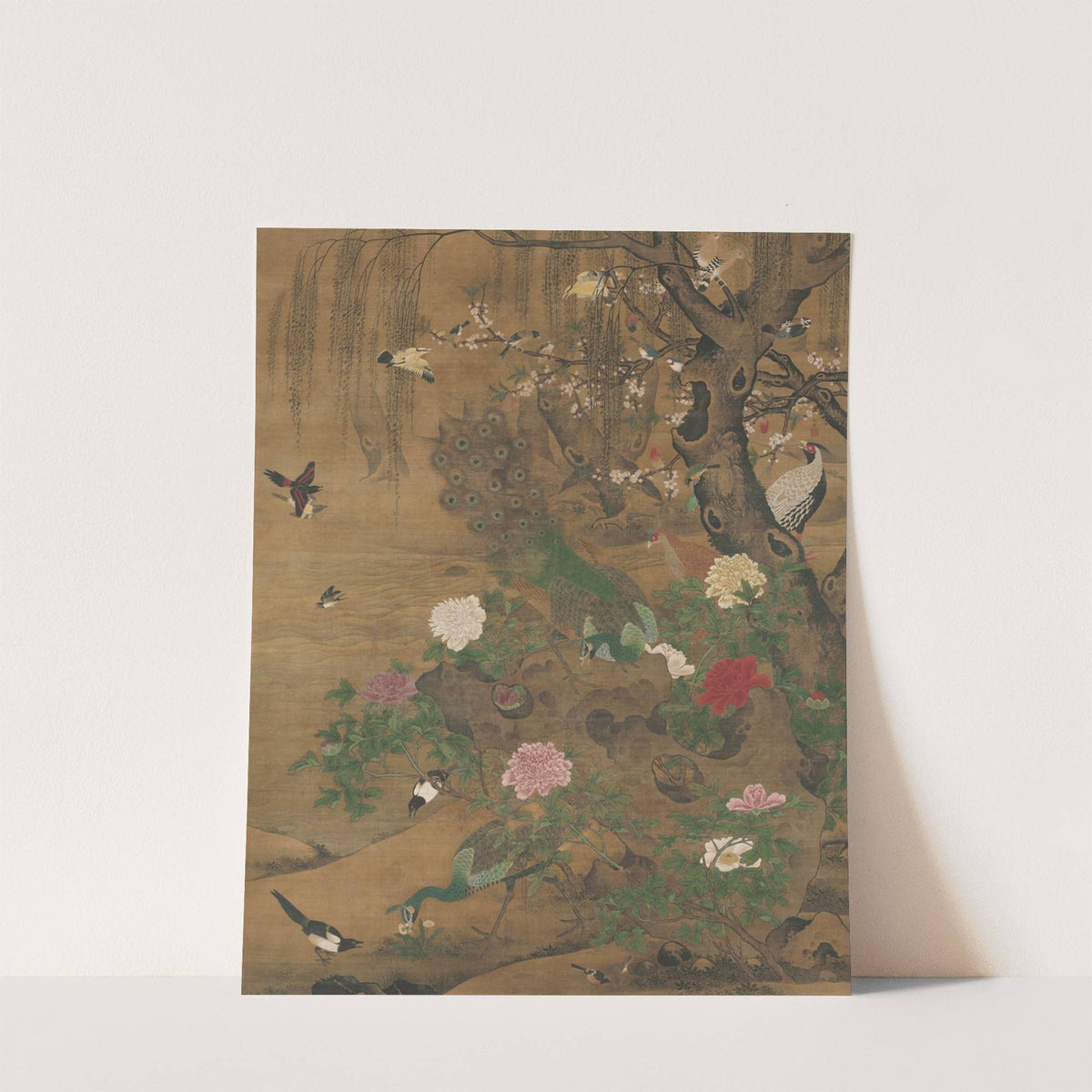 Birds Gather under the Spring Willow by Yin Hong