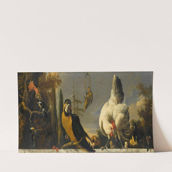 Birds on a Balustrade (c. 1680 - c. 1690) by Melchior d'''Hondecoeter