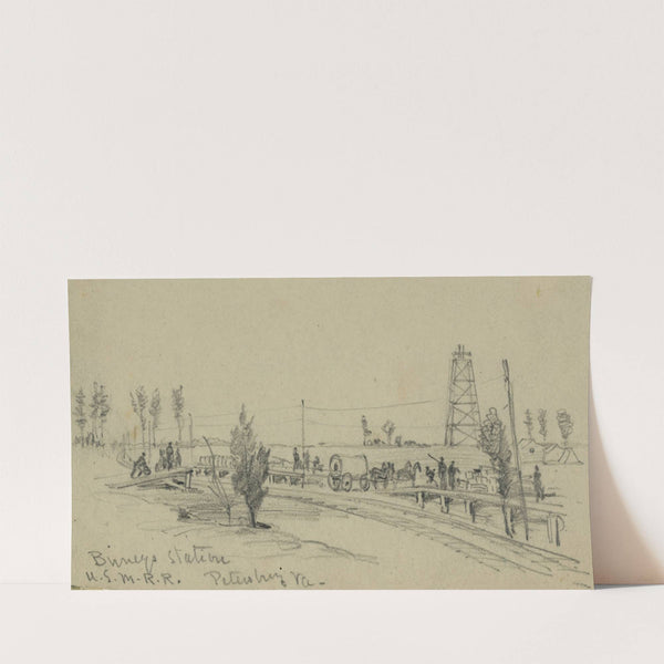Birneys Station. U.S.M.R.R. Petersburg Va. (1864) by Alfred Rudolph Waud