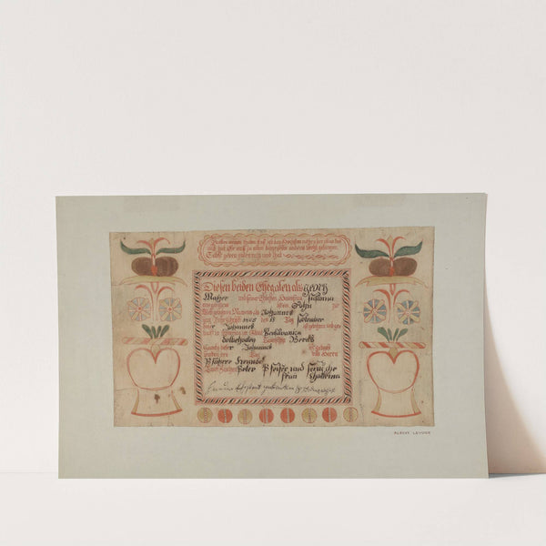 Birth Certificate (taufschein) by Albert Levone