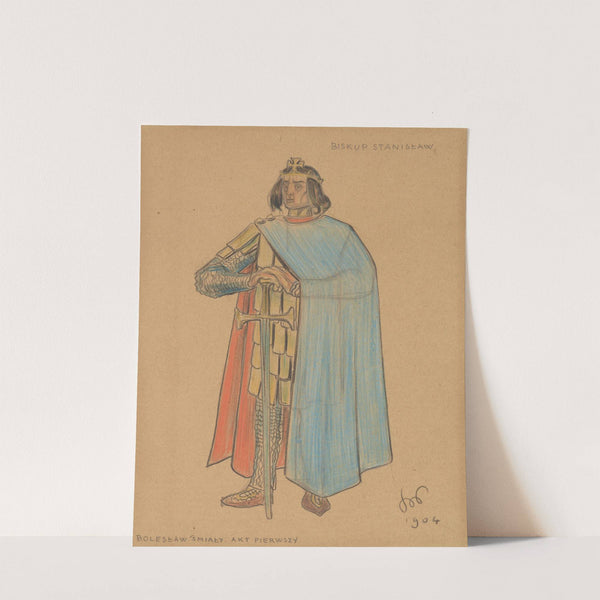 'Biskup Stanisław'. Projekt kostiumu do dramatu 'Bolesław Śmiały' (Akt pierwszy) by Stanisław Wyspiański