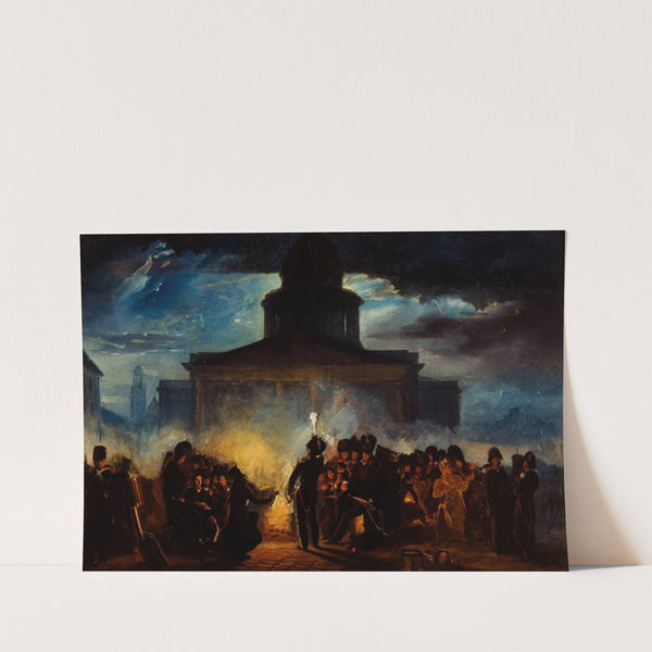 Bivouac place du Panthéon, dans la nuit du 22 au 23 décembre 1830 by Denis Auguste Marie Raffet