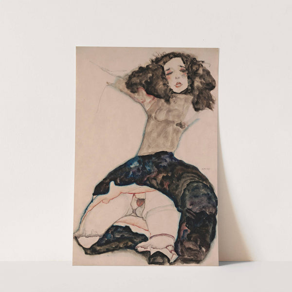 Black-Haired Girl with Lifted Skirt (1911) by Egon Schiele
