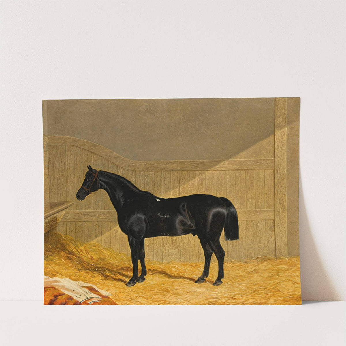 Black Horse In A Stable by John Frederick Herring Snr.