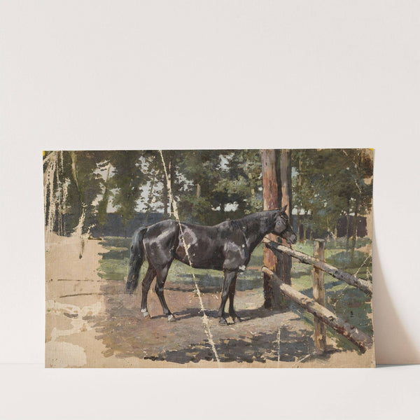 Black horse by Jean Lulvès