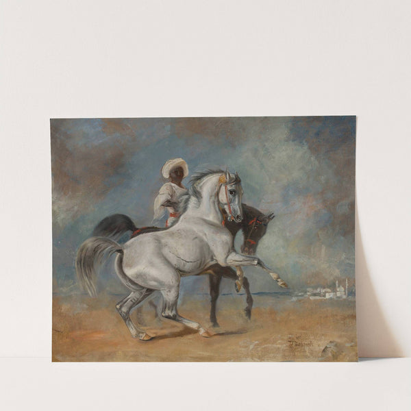 Black man with horses by Wacław Pawliszak