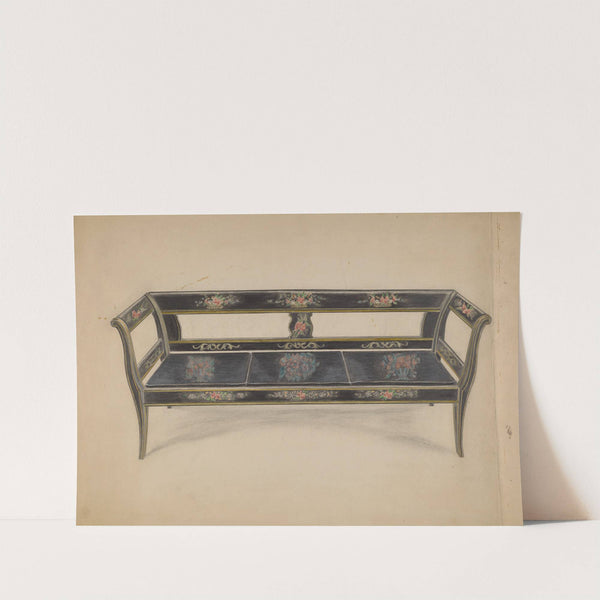 Black Painted Settee by Ella Josephine Sterling