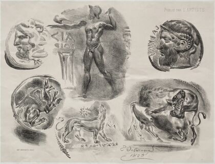 Sheet with Six Antique Medals (1825)