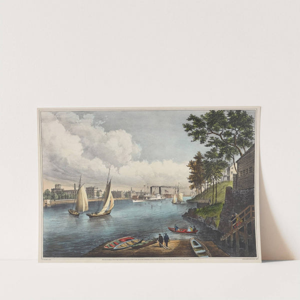 Blackwells Island, East River. From Eighty Sixth Street, New York (1862) by Fanny Palmer
