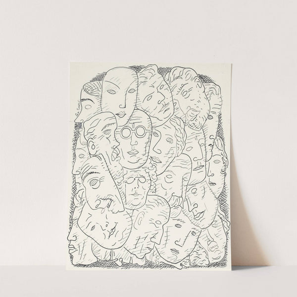 Blad met hoofden (1891) by Leo Gestel