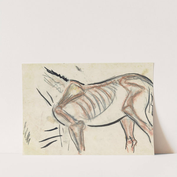 Blad met schets van een paard (1891) by Leo Gestel