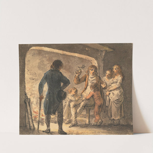 Blazing on the Hearth, The Father Recounting the History to His Children by Julius Caesar Ibbetson