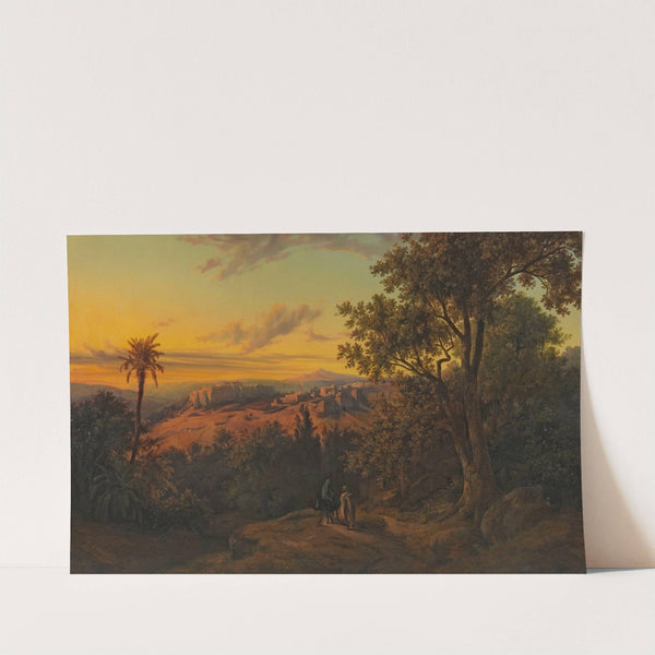 Blick auf Bethlehem mit Flucht nach Ägypten by Otto Georgi