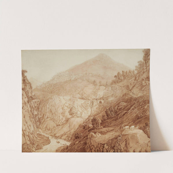 Blick auf Capistrello und den ’emissario di Claudio’ (1793) by Jacob Philipp Hackert