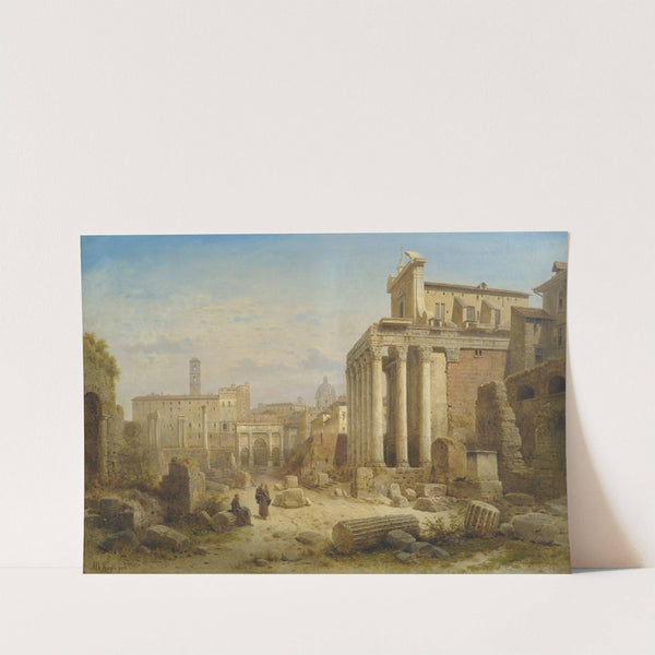 Blick auf das Forum Romanum mit dem Septimius-Severus-Bogen und dem Tempel der Faustina und des Antonius Pius by Albert Rieger