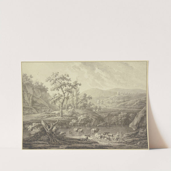 Blick auf das Land um Stavelot, mit weidendem Vieh by Henricus Josephus Antonissen