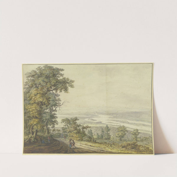 Blick auf das Rheintal von der Hohen Wurzel zwischen Wiesbaden und Bad Schwalbach aus, mit Staffagefiguren by Johann Jakob Koller