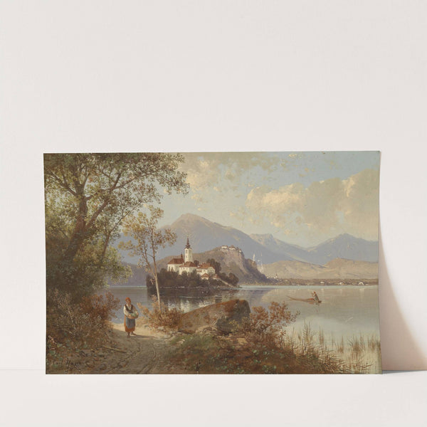 Blick auf den Bleder See by Carl Hasch