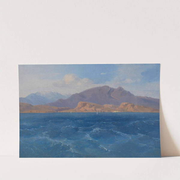 Blick auf den Parnass mit den Ruinen von Krissa by Ludwig Lange
