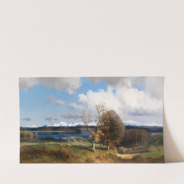 Blick auf den Simssee im Frühling (1880.) by Josef Wenglein