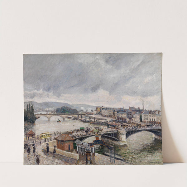 Blick auf die Grosse Brücke zu Rouen bei Regenstimmung (1896) by Camille Pissarro