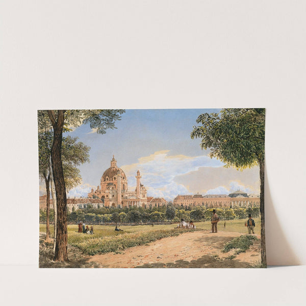 Blick auf die Karlskirche und das Polytechnische Institut by Rudolf von Alt