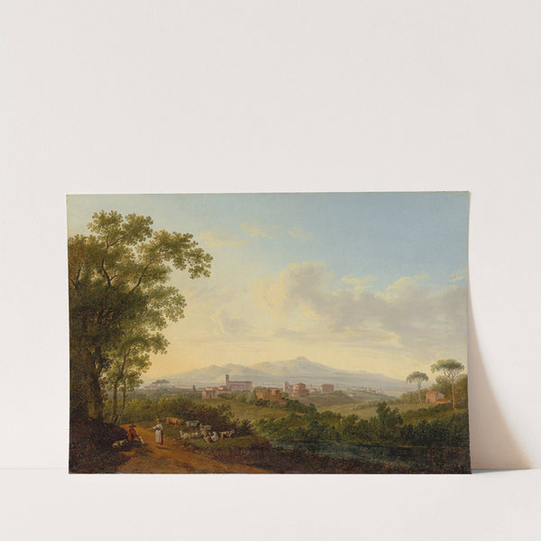 Blick auf die Kirchen S. Agnese fuori le mura und S. Costanza in Rom by Jakob Philipp Hackert