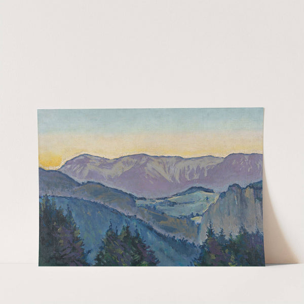 Blick auf die Rax von der Villa Mautner v. Markhof im Abendlicht by Koloman Moser