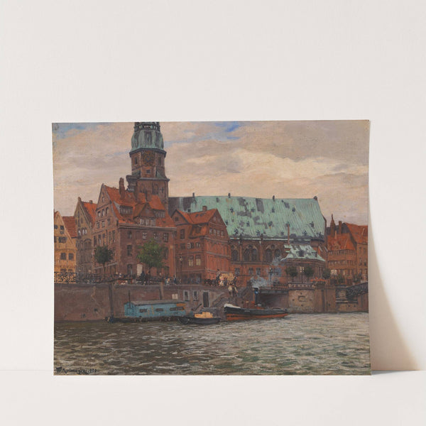 Blick auf die St. Katharinenkirche in Hamburg by Friedrich Kallmorgen