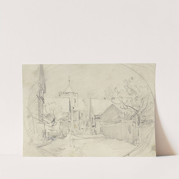 Blick auf die Stadtkirche St. Johann in Kronberg by Anton Burger