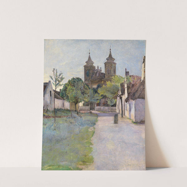 Blick auf einen Kirchenvorplatz by Wilhelm Bernatzik