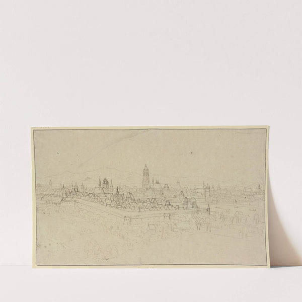 Blick auf Frankfurt am Main vom Mühlberg aus gesehen, im Vordergrund, von der Stadtmauer umschlossen, Sachsenhausen (ca 1625) by Matthäus Merian the elder