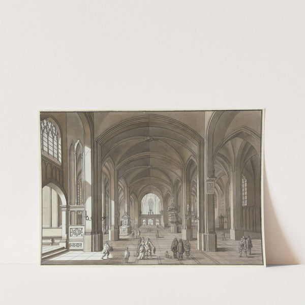 Blick auf Lettner und Chor einer dreischiffigen gotischen Kirche by Johann Ludwig Ernst Morgenstern