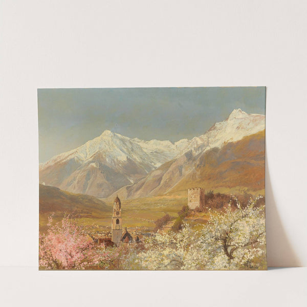 Blick auf Meran im Frühling by Konrad Petrides